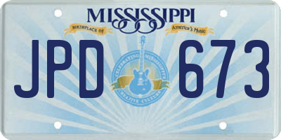 MS license plate JPD673