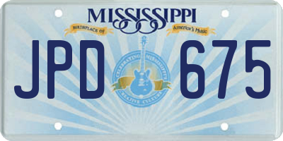 MS license plate JPD675