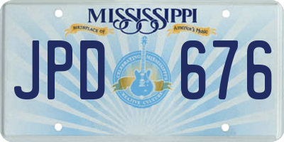 MS license plate JPD676