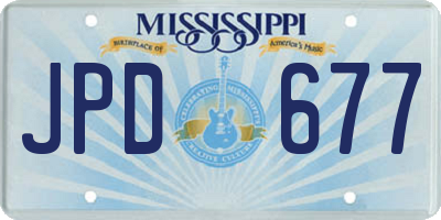 MS license plate JPD677