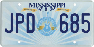 MS license plate JPD685