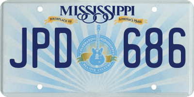 MS license plate JPD686