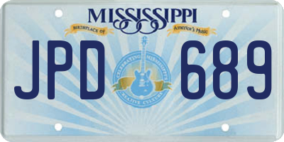 MS license plate JPD689