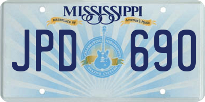 MS license plate JPD690