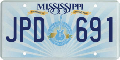 MS license plate JPD691