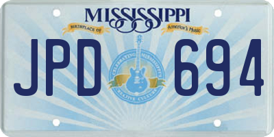 MS license plate JPD694