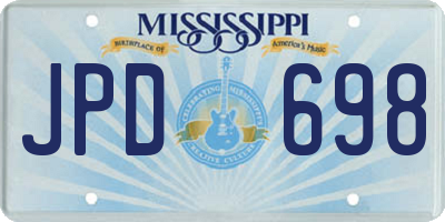 MS license plate JPD698