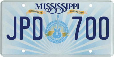 MS license plate JPD700