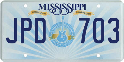 MS license plate JPD703