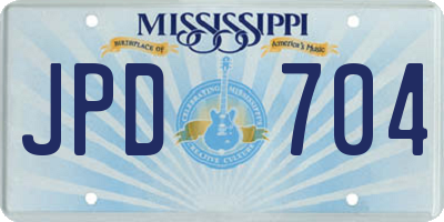 MS license plate JPD704