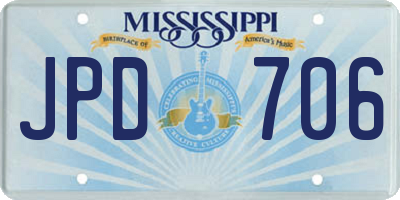 MS license plate JPD706