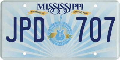 MS license plate JPD707