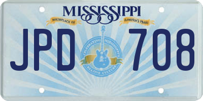MS license plate JPD708