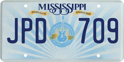 MS license plate JPD709