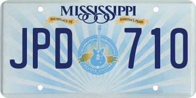MS license plate JPD710