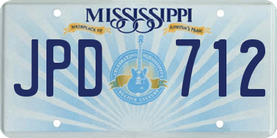 MS license plate JPD712