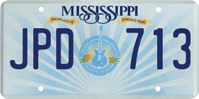 MS license plate JPD713