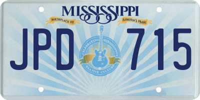 MS license plate JPD715