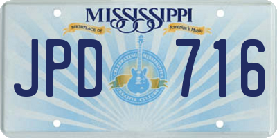 MS license plate JPD716