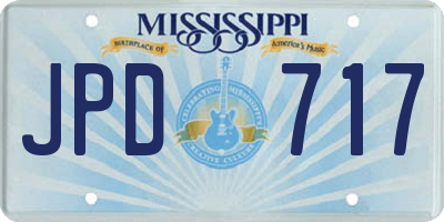MS license plate JPD717