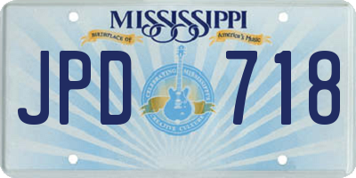 MS license plate JPD718