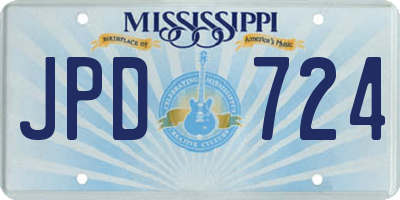 MS license plate JPD724