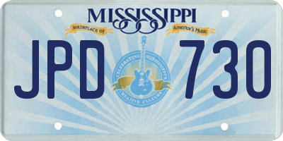 MS license plate JPD730