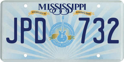 MS license plate JPD732