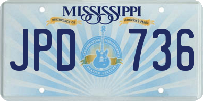MS license plate JPD736