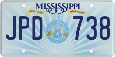 MS license plate JPD738