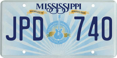 MS license plate JPD740