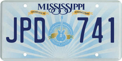 MS license plate JPD741