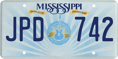 MS license plate JPD742