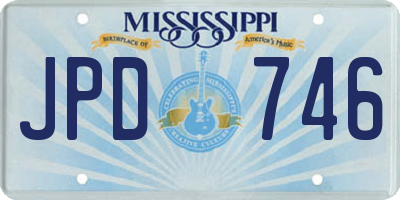 MS license plate JPD746