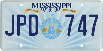 MS license plate JPD747
