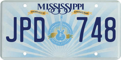 MS license plate JPD748