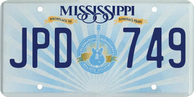 MS license plate JPD749