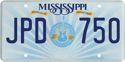 MS license plate JPD750