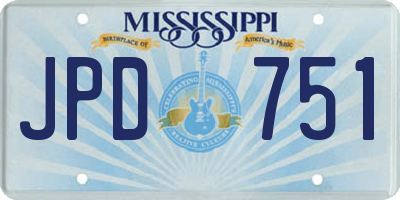 MS license plate JPD751