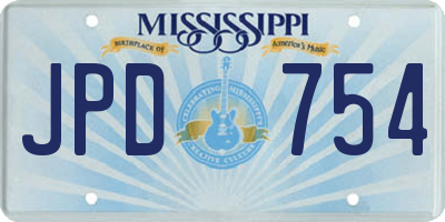 MS license plate JPD754