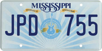 MS license plate JPD755