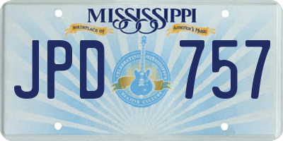 MS license plate JPD757