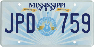 MS license plate JPD759
