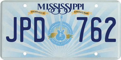 MS license plate JPD762