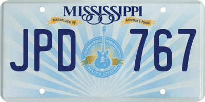 MS license plate JPD767