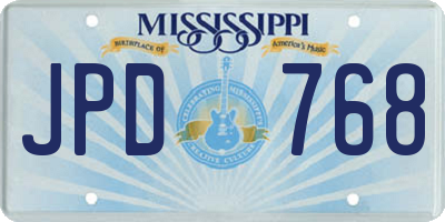 MS license plate JPD768