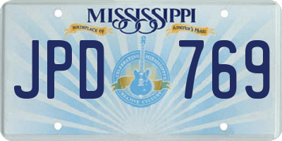MS license plate JPD769