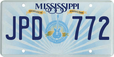 MS license plate JPD772
