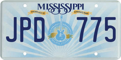 MS license plate JPD775
