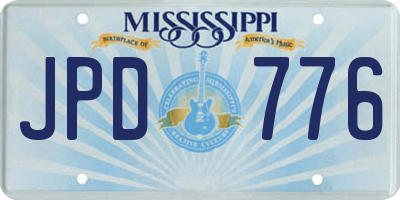 MS license plate JPD776